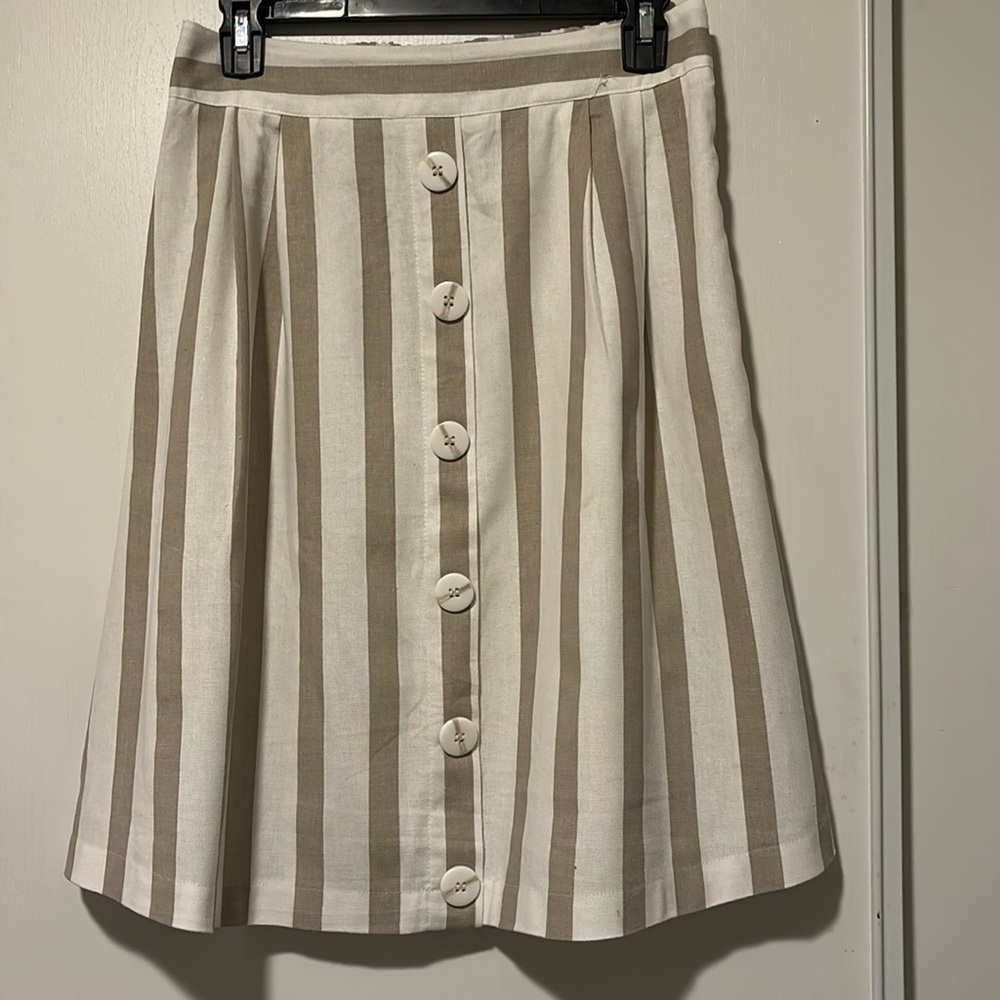 Metrowear Linen Blend Stripe Skirt